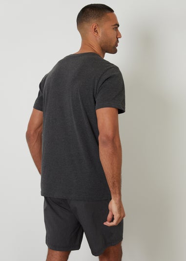 Threadbare Grey Stripe Short Pyjama Set