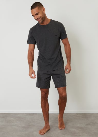 Threadbare Grey Stripe Short Pyjama Set