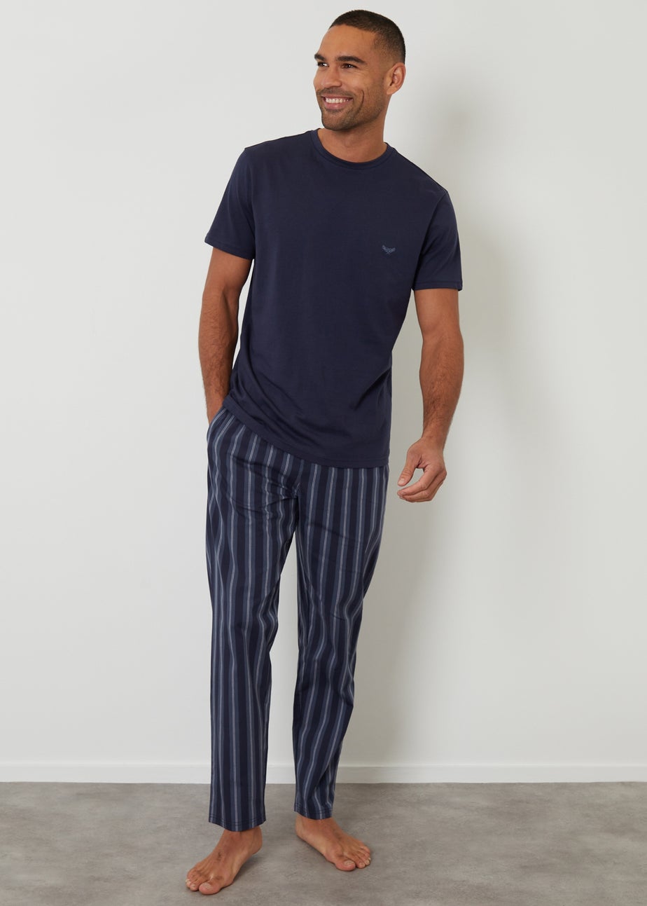Threadbare Navy Stripe Pyjama Set