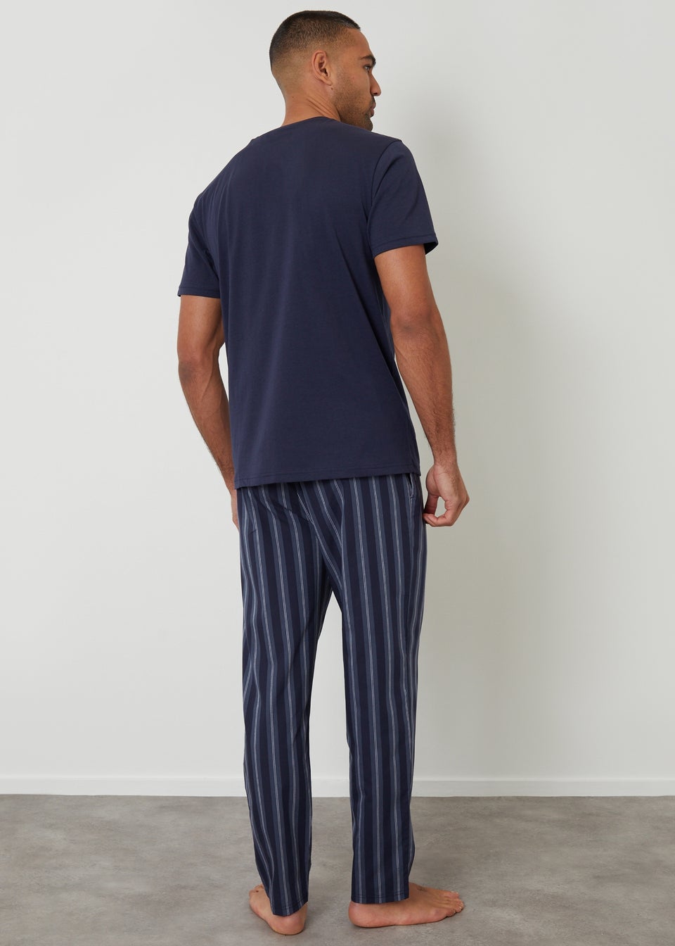 Threadbare Navy Stripe Pyjama Set