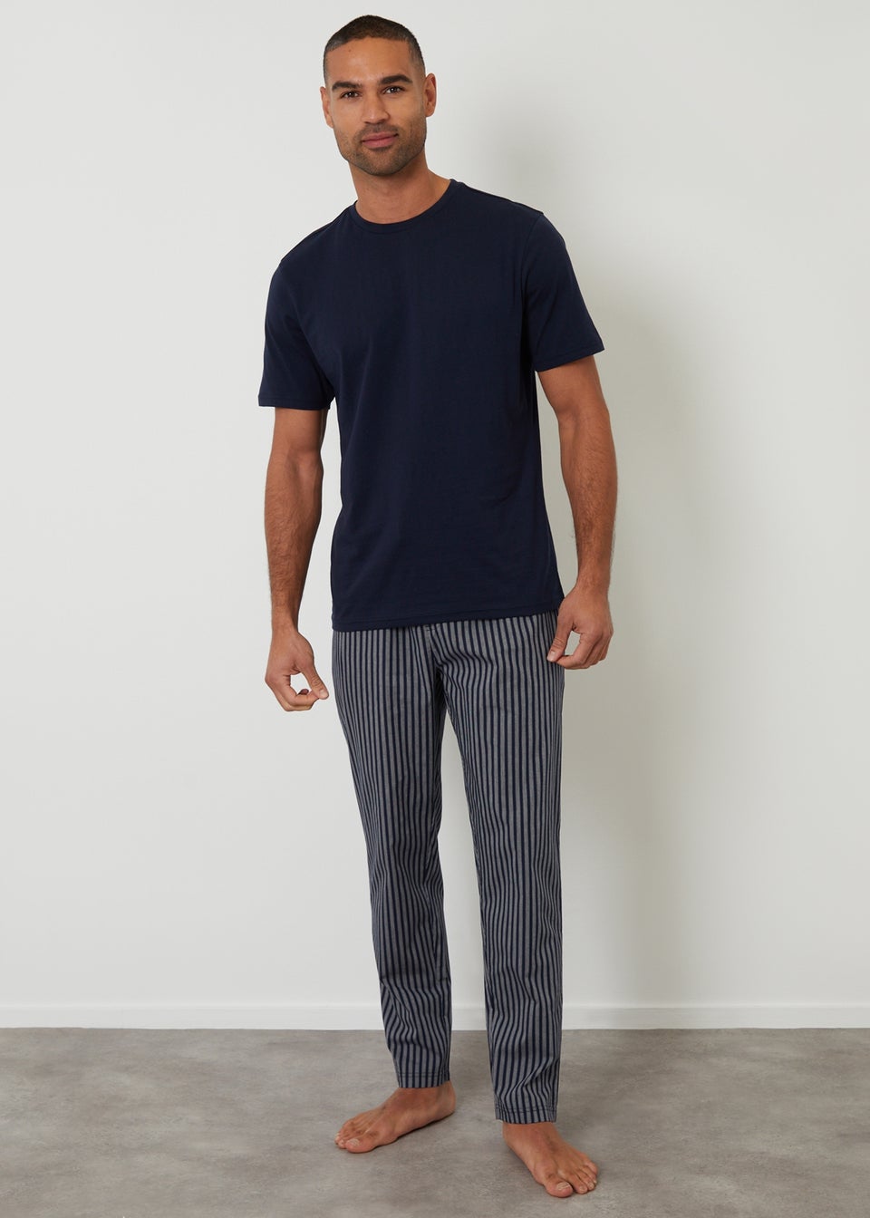 Threadbare Navy Stripe Pyjama Set