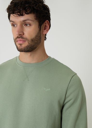 Threadbare Green Cotton Blend Crew Neck Sweatshirt