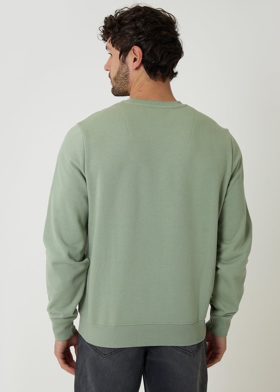 Threadbare Green Cotton Blend Crew Neck Sweatshirt