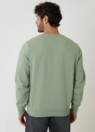 Threadbare Green Cotton Blend Crew Neck Sweatshirt