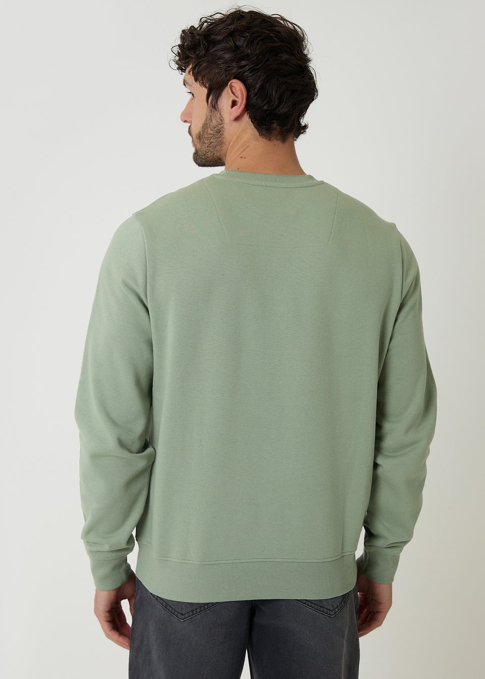 Threadbare Green Cotton Blend Crew Neck Sweatshirt