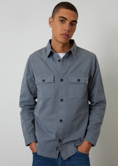 Threadbare Blue Lightweight Cotton Shacket