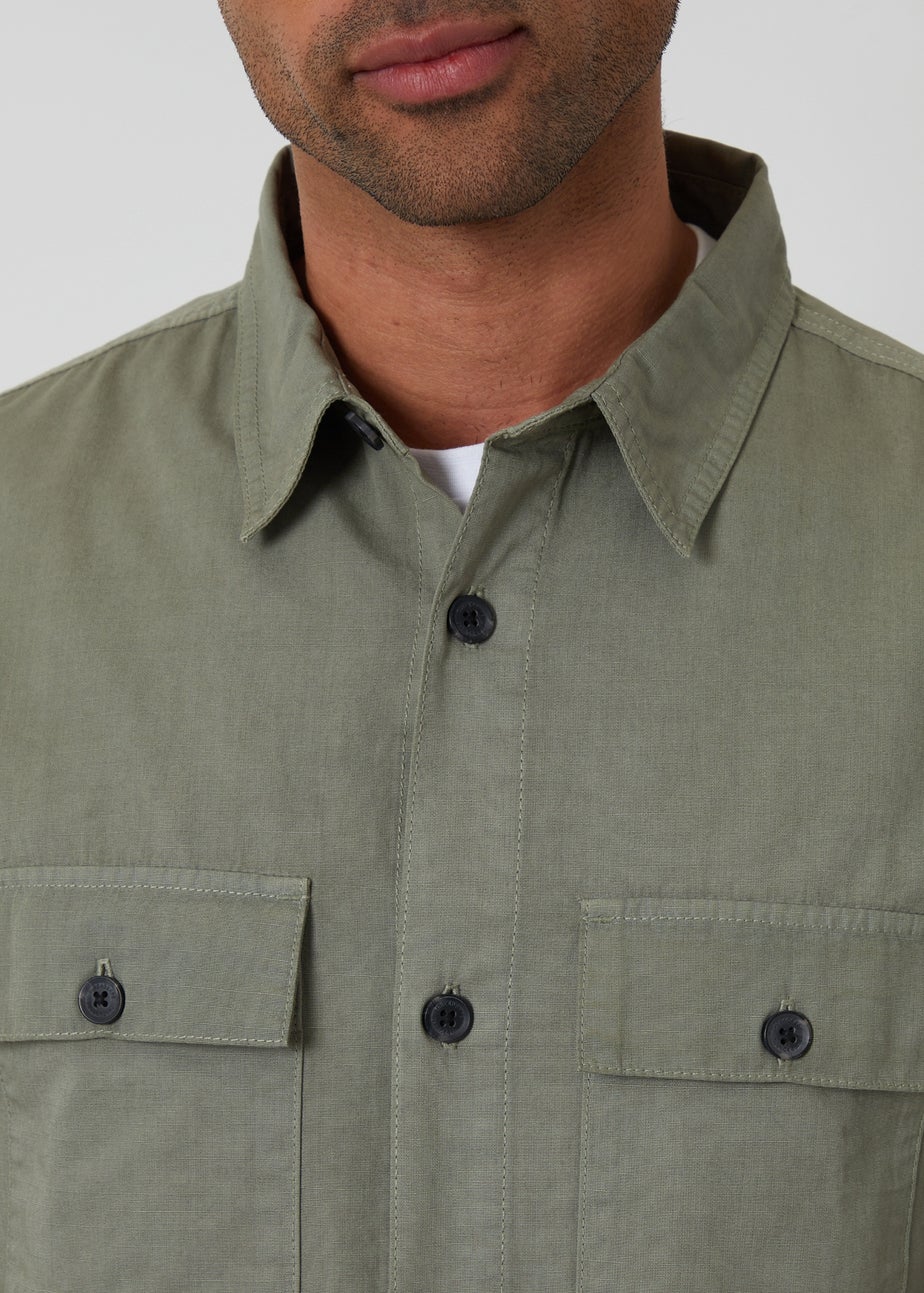 Threadbare Soft Green Lightweight Cotton Shacket