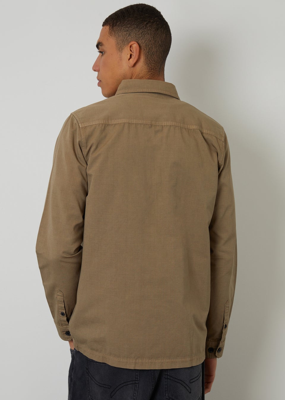 Threadbare Taupe Lightweight Cotton Shacket
