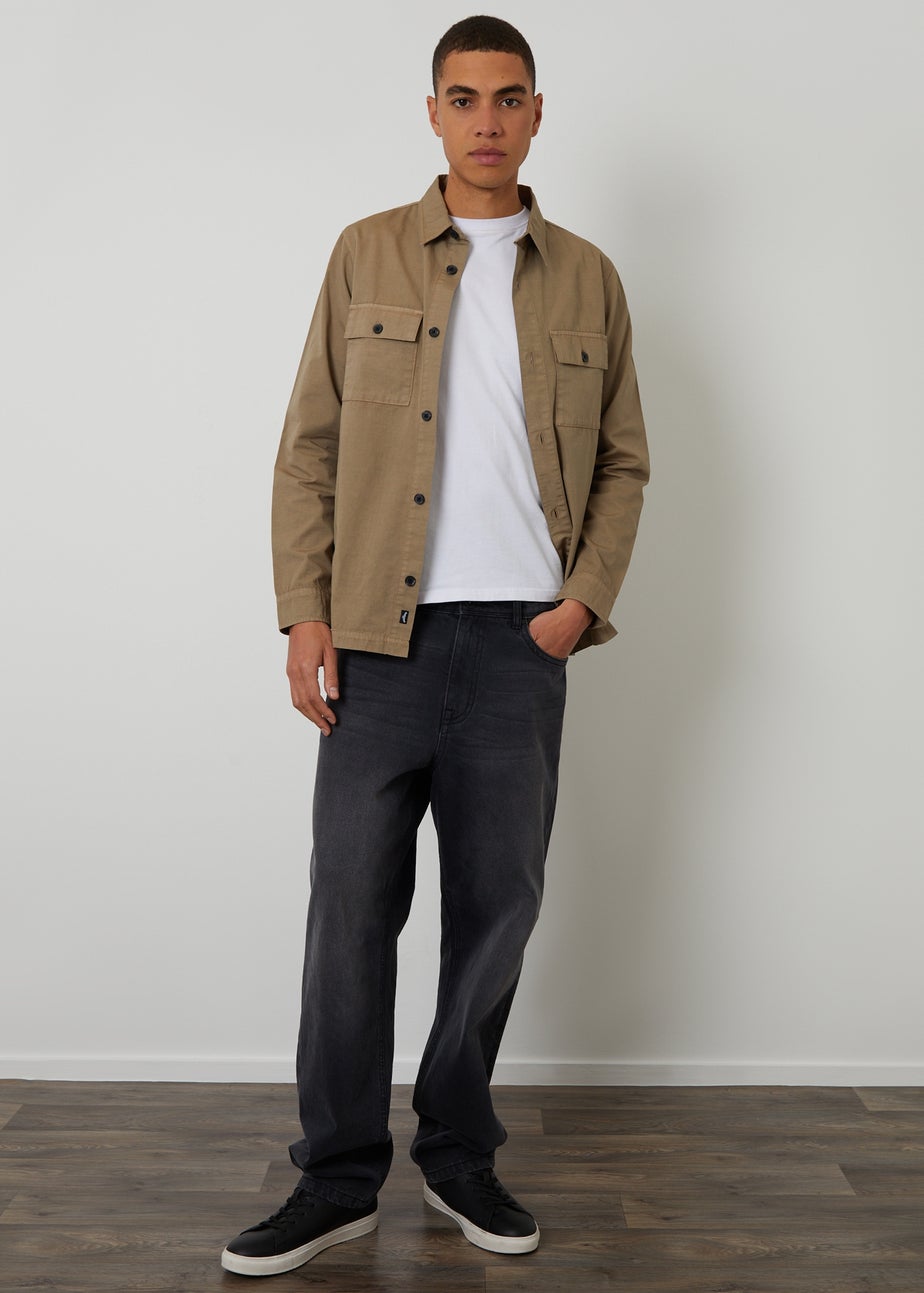 Threadbare Taupe Lightweight Cotton Shacket