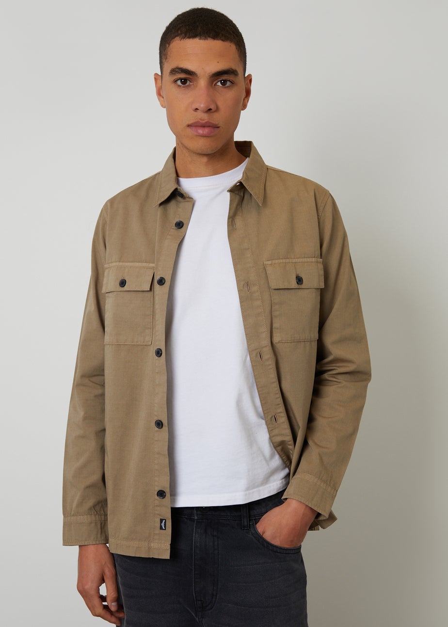 Threadbare Taupe Lightweight Cotton Shacket