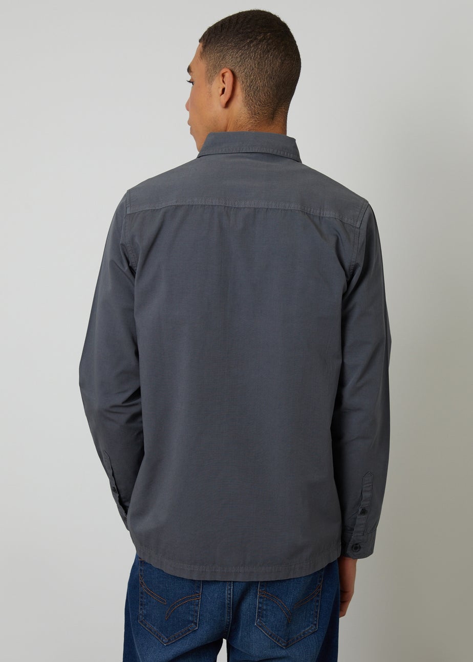 Threadbare Dark Grey Lightweight Cotton Shacket