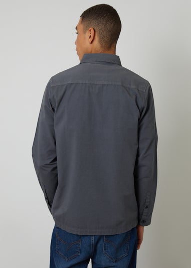 Threadbare Dark Grey Lightweight Cotton Shacket
