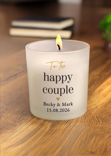 Personalised Memento Company  Black & Gold Frosted Candle