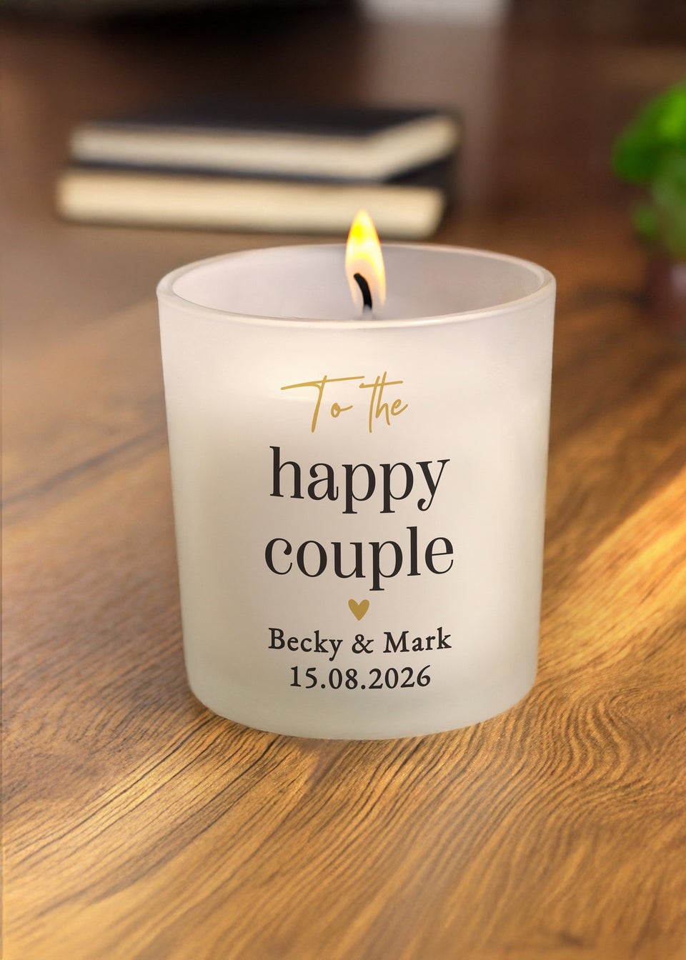 Personalised Memento Company  Black & Gold Frosted Candle