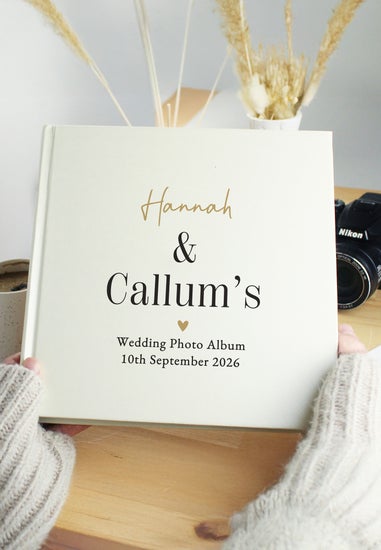 Personalised Memento Company Black & Gold Wooden Memory Box