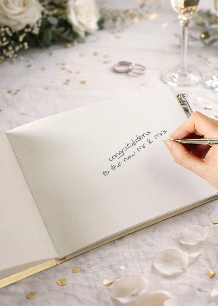 Personalised Memento Company Black and Gold Guest Book and Pen