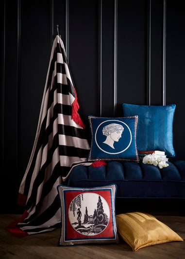 Laurence Llewelyn-Bowen Goddess Velvet Teal Filled Cushion