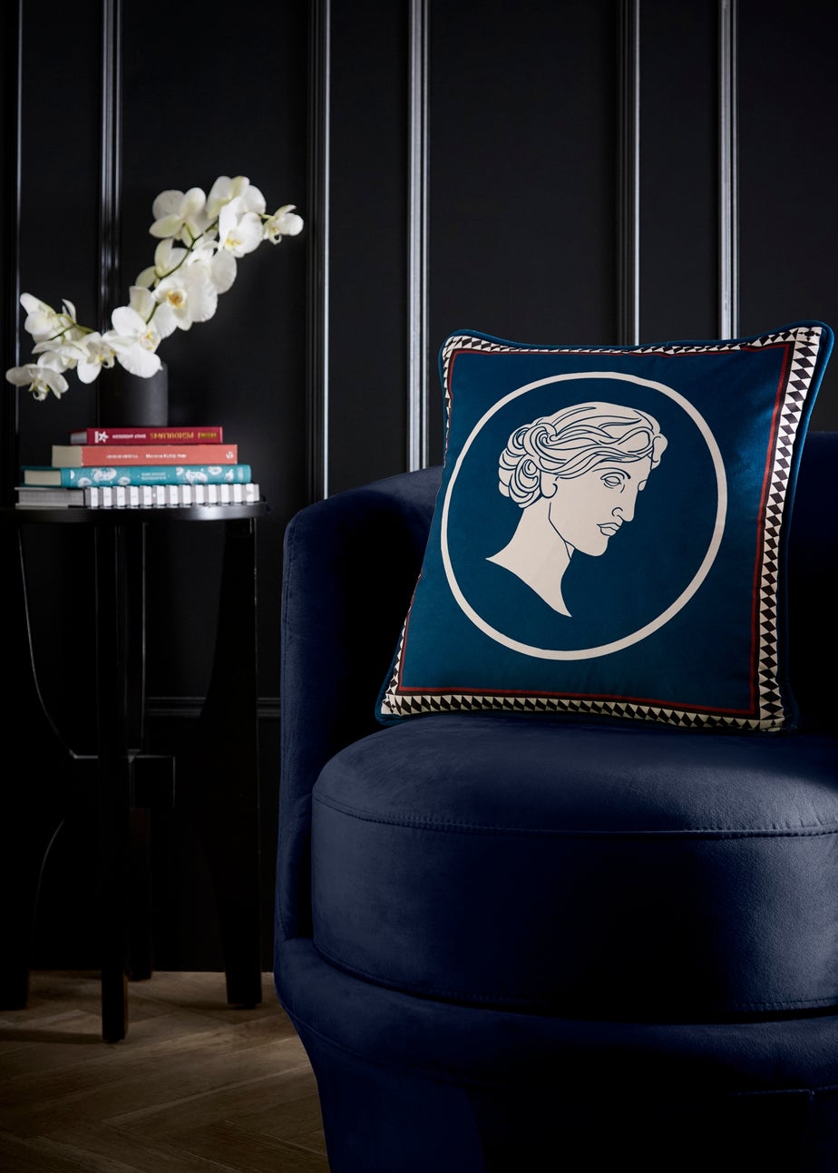Laurence Llewelyn-Bowen Goddess Velvet Teal Filled Cushion