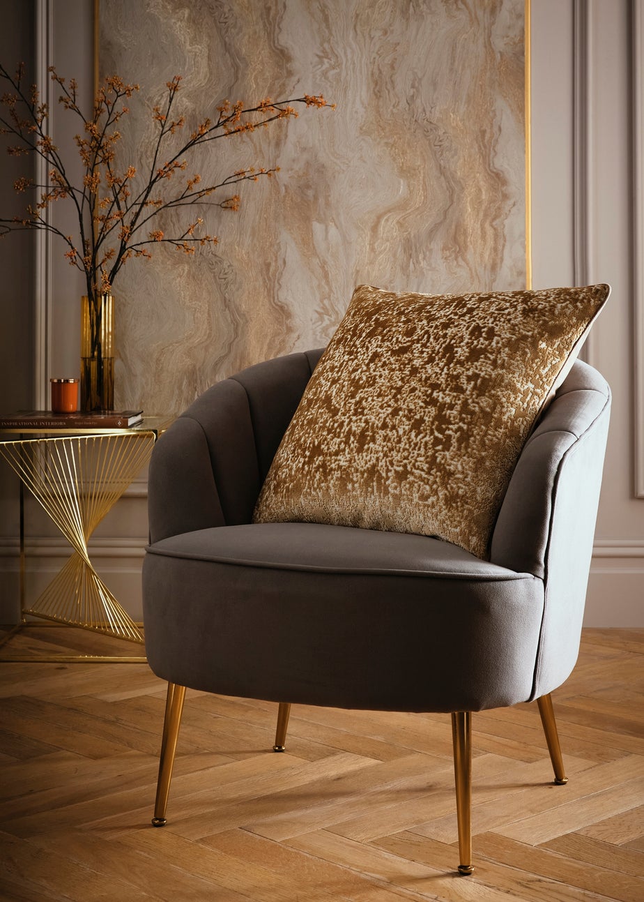 Laurence Llewelyn-Bowen Atlas Velvet Gold Filled Cushion
