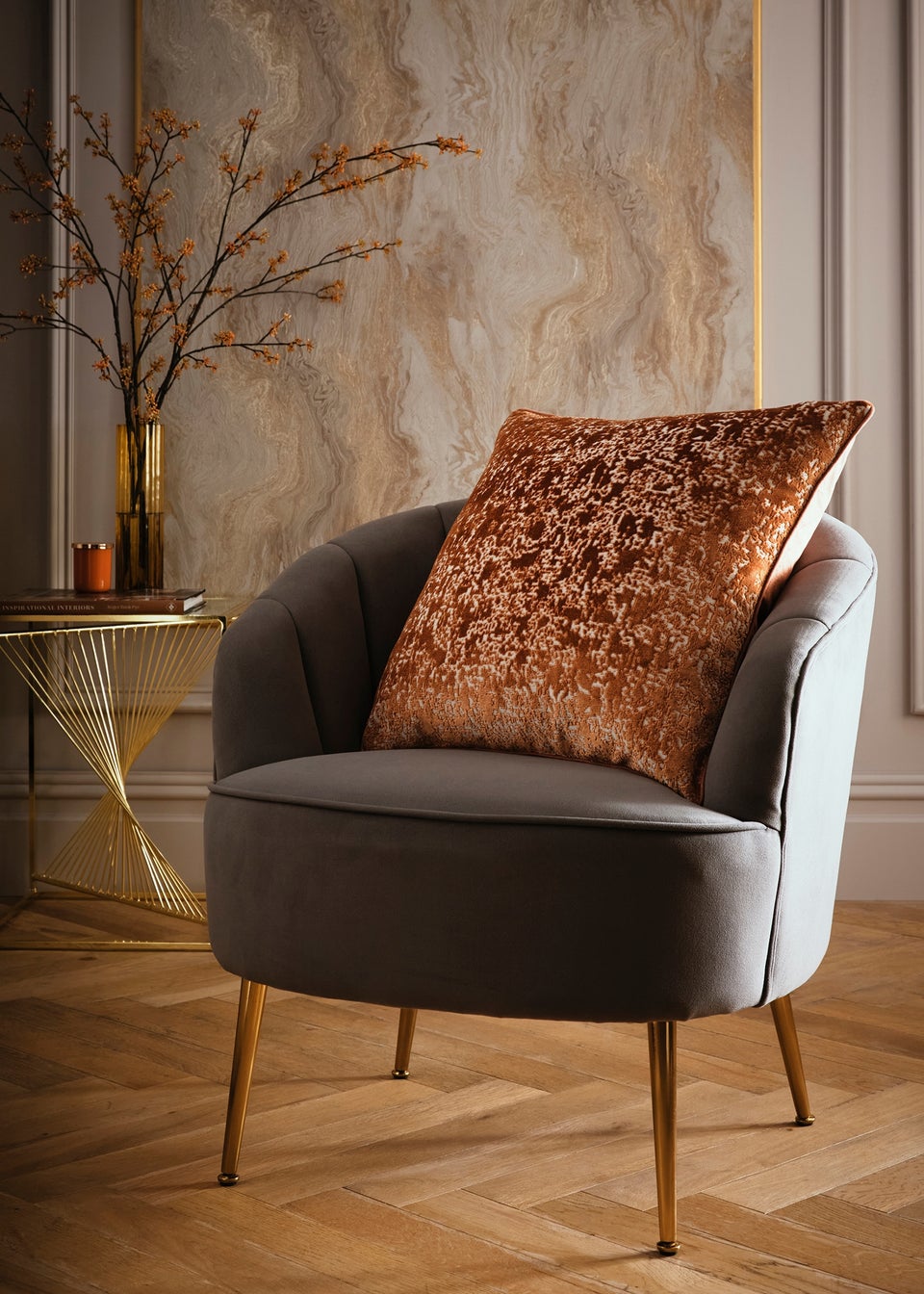 Laurence Llewelyn-Bowen Atlas Velvet Spice Filled Cushion