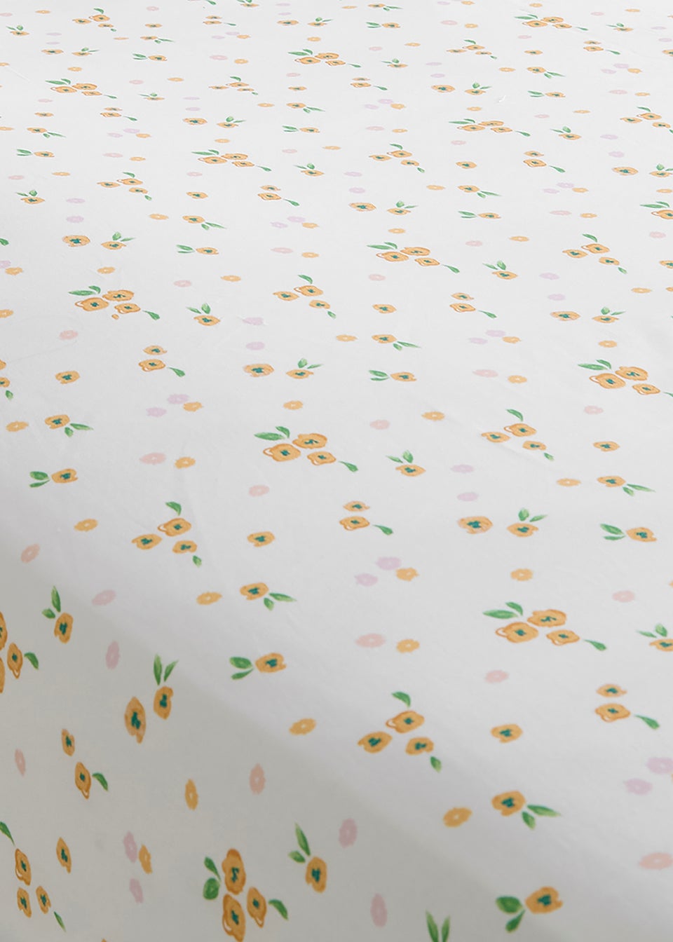 Dreams & Drapes Abstract Poppy Breathable White Fitted Bed Sheet
