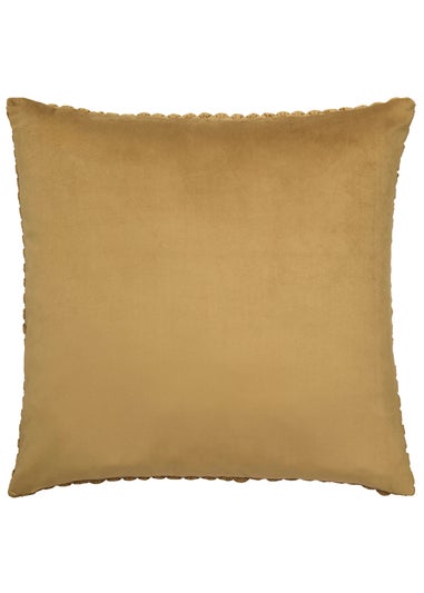Appletree Bobble Tufted Ochre Filled Cushion