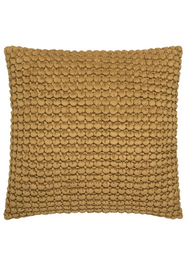 Appletree Bobble Tufted Ochre Filled Cushion