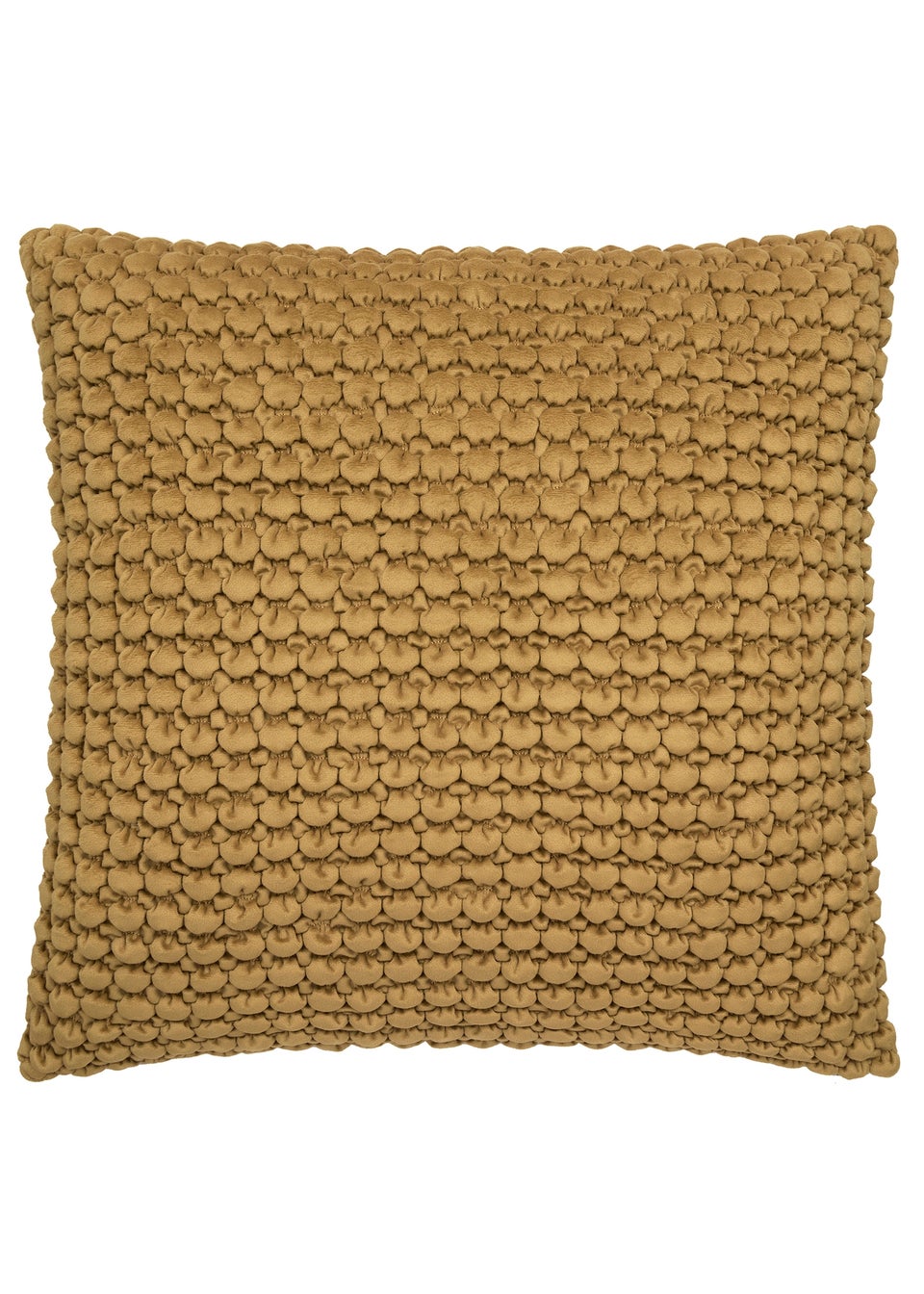Appletree Bobble Tufted Ochre Filled Cushion