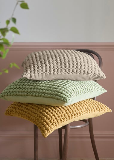 Appletree Bobble Tufted Natural Filled Cushion