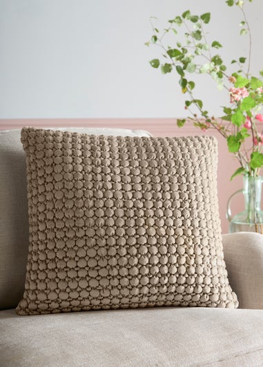 Appletree Bobble Tufted Natural Filled Cushion