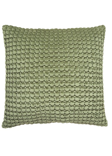 Appletree Bobble Tufted Olive Filled Cushion