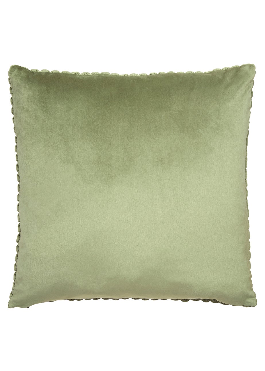 Appletree Bobble Tufted Olive Filled Cushion