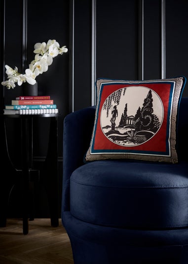 Laurence Llewelyn-Bowen Arcadia Velvet Red Filled Cushion