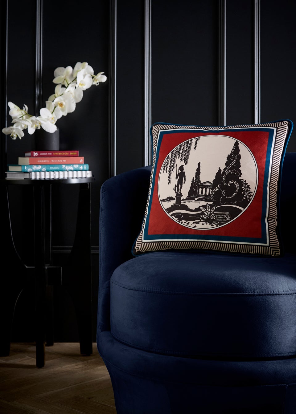 Laurence Llewelyn-Bowen Arcadia Velvet Red Filled Cushion