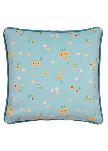 Dreams & Drapes Abstract Poppy Breathable Red Filled Cushion