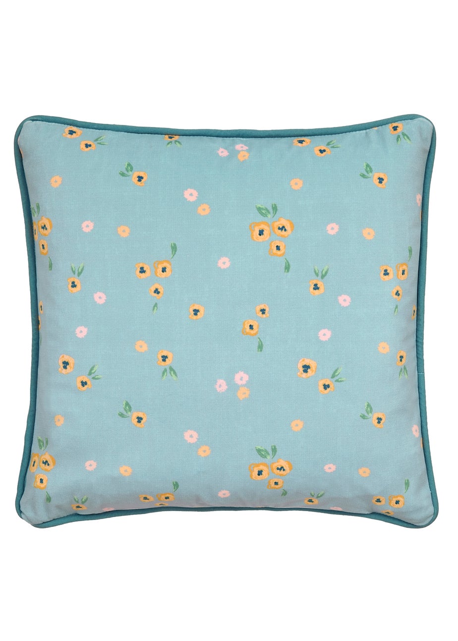 Dreams & Drapes Abstract Poppy Breathable Red Filled Cushion