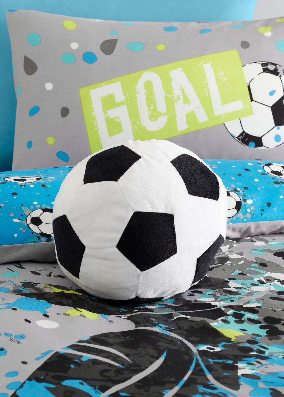 Bedlam Football Velvet Black Shaped Cushion