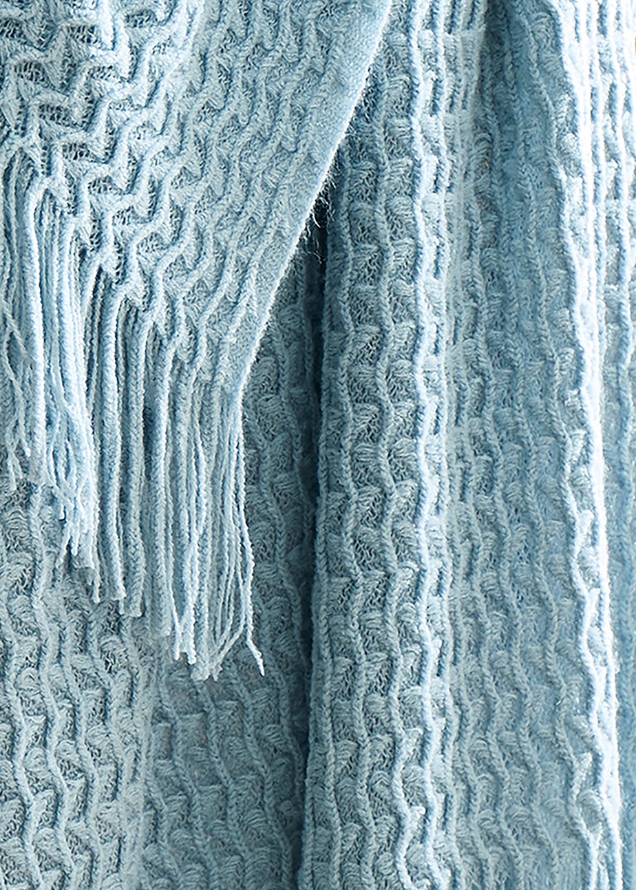Appletree Textured Knit Heavyweight Blue Throw