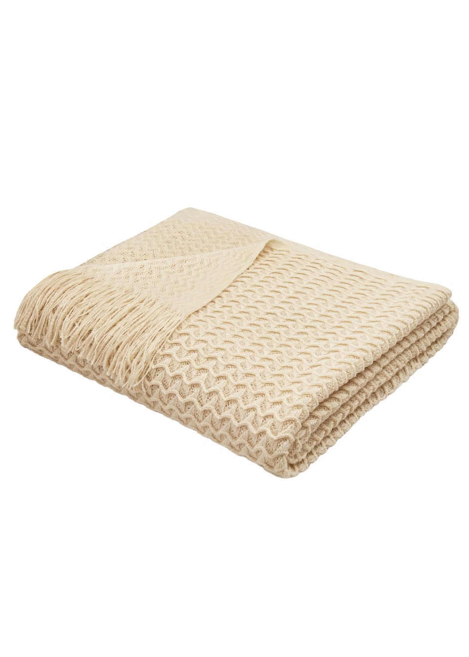 Appletree Textured Knit Heavyweight Natural Throw