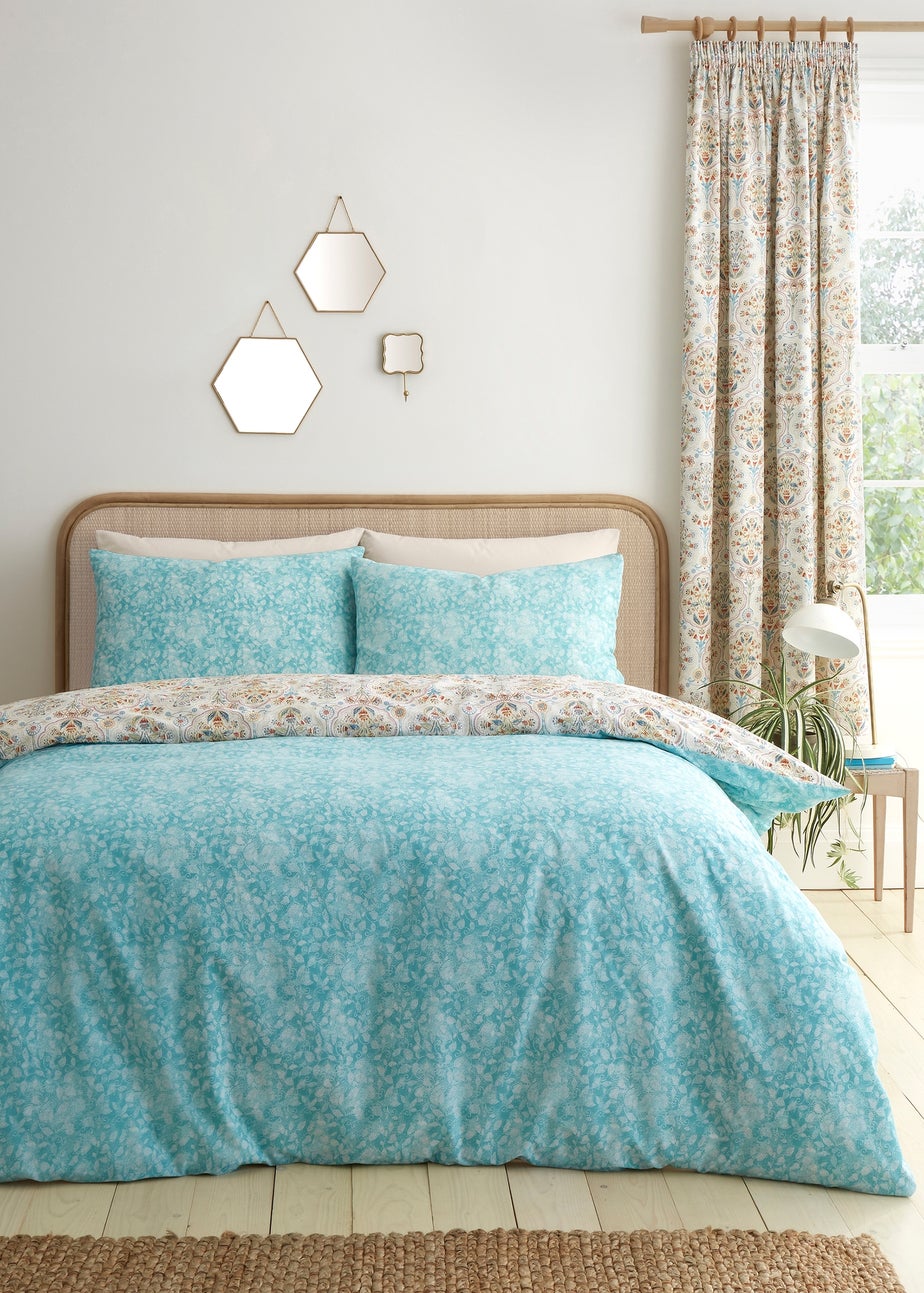 Dreams & Drapes Edena Decorative Floral Reversible Natural Duvet Cover Set