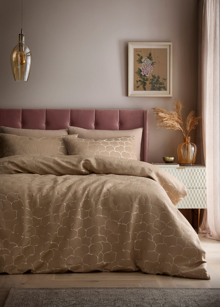 Soiree Ginko Jacquard Jacquard Natural Duvet Cover Set