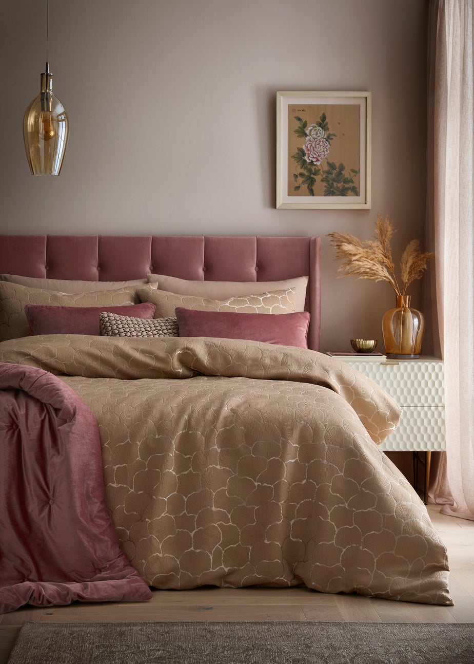 Soiree Ginko Jacquard Jacquard Natural Duvet Cover Set