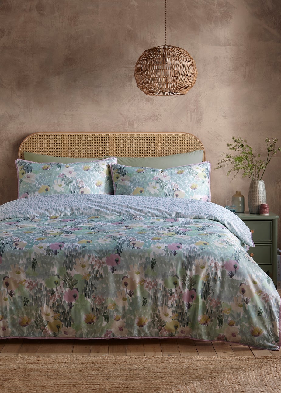 Appletree Abstract Floral Reversible Green Duvet Cover Set