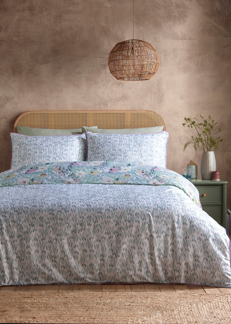 Appletree Abstract Floral Reversible Green Duvet Cover Set