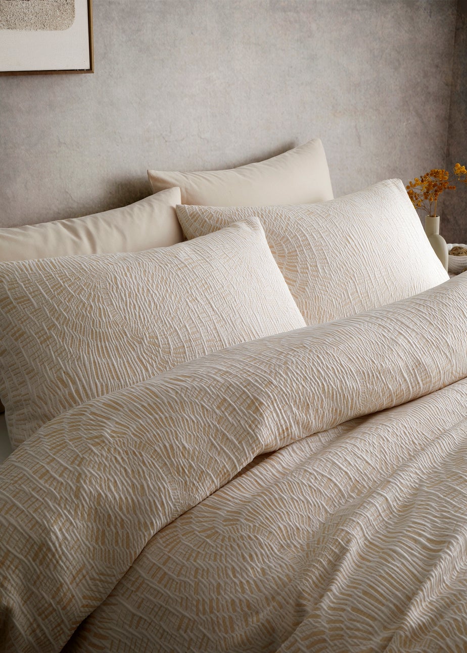 Appletree Fossil Jacquard Reversible Natural Duvet Cover Set