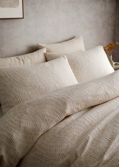 Appletree Fossil Jacquard Reversible Natural Duvet Cover Set