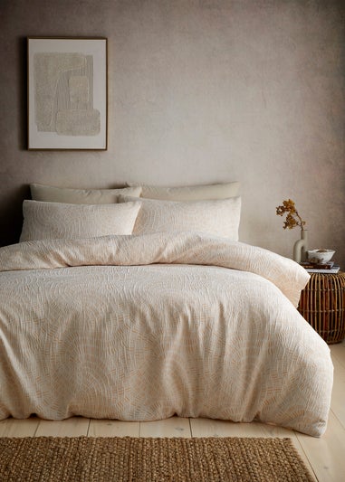Appletree Fossil Jacquard Reversible Natural Duvet Cover Set