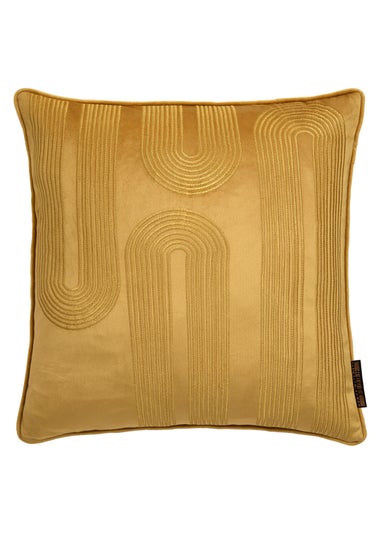 Laurence Llewelyn-Bowen Diva Embroidery Velvet Ochre Filled Cushion