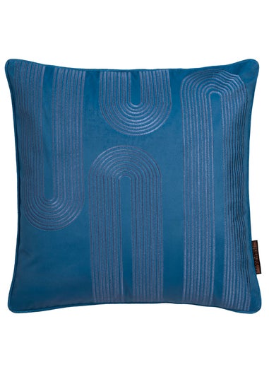 Laurence Llewelyn-Bowen Diva Embroidery Velvet Teal Filled Cushion