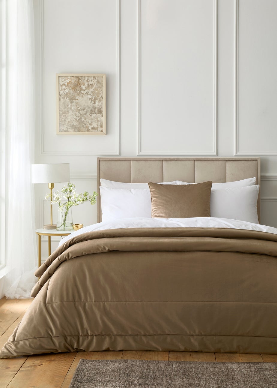 Appletree Harlan Velvet Taupe Filled Cushion